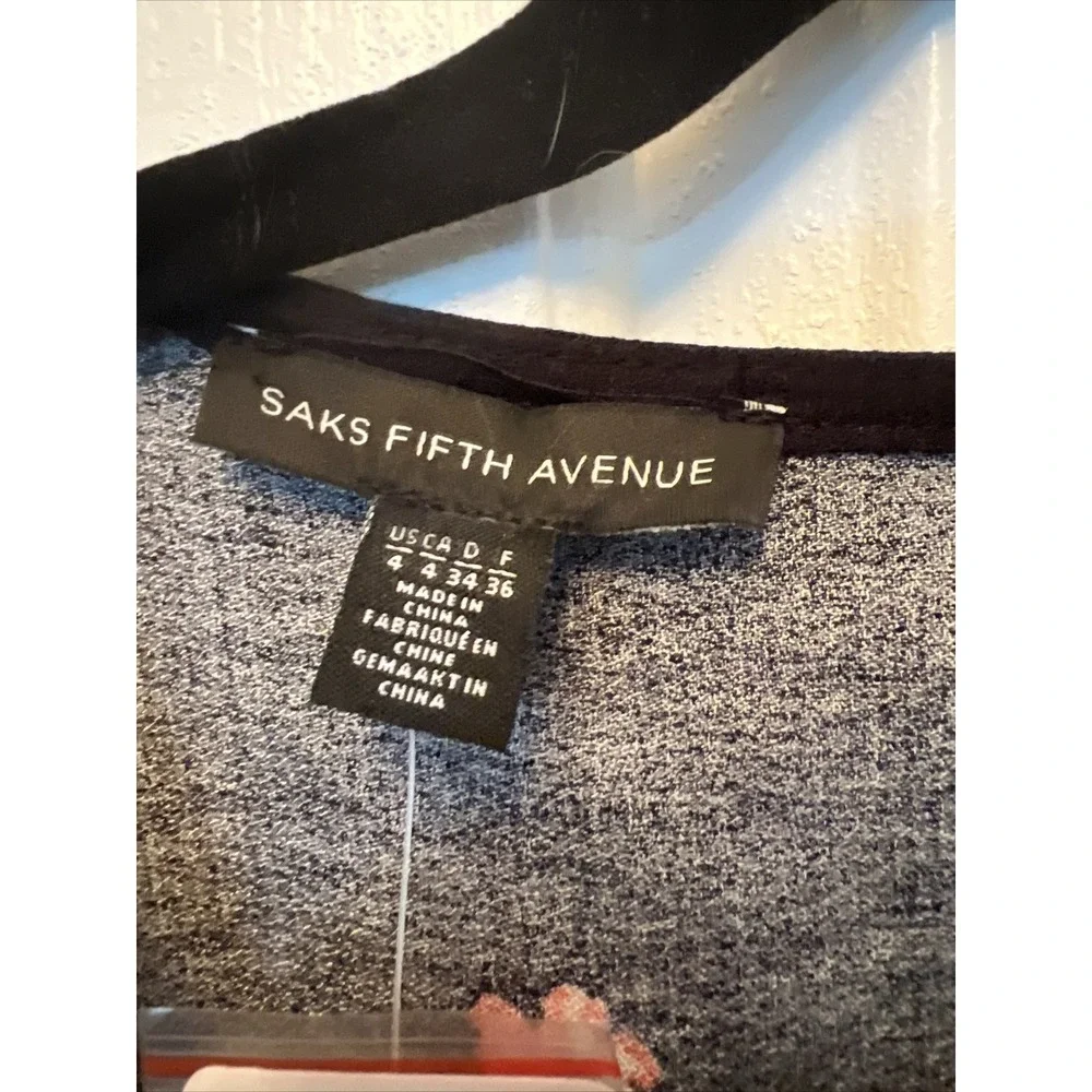 Saks Fifth Avenue Sadie Floral Black Midi Dress Button Front V-Neck NWT Size 4 - Picture 2 of 10